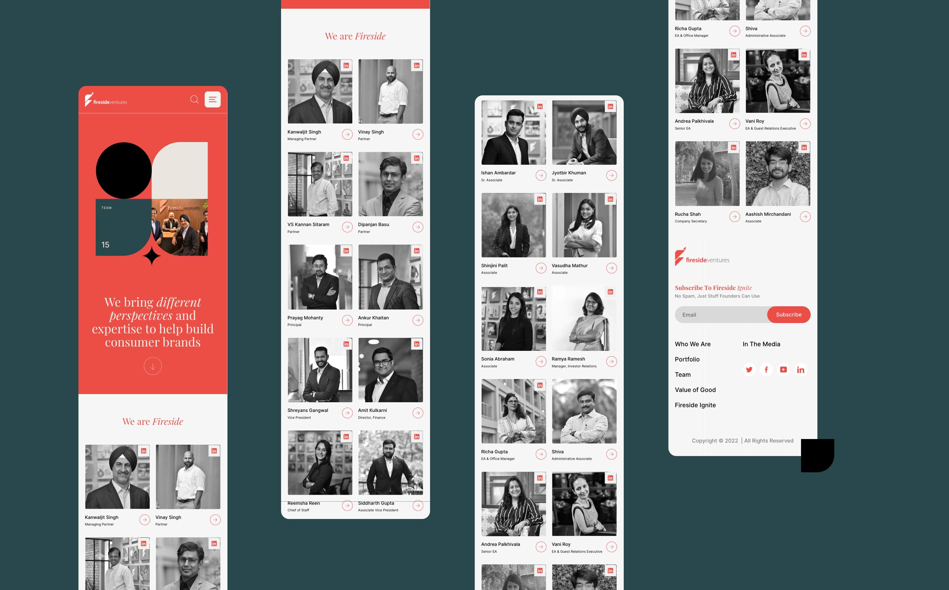 website layout featuring images of diverse individuals